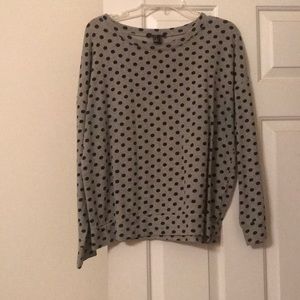 Forever 21 Medium Grey w/ Black Polka Dots Sweater